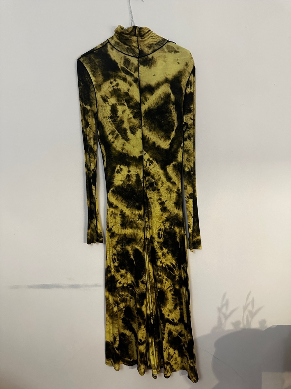 Proenza Schouler White Label Long Sleeve Tie-Dye Dress in Yellow and Black